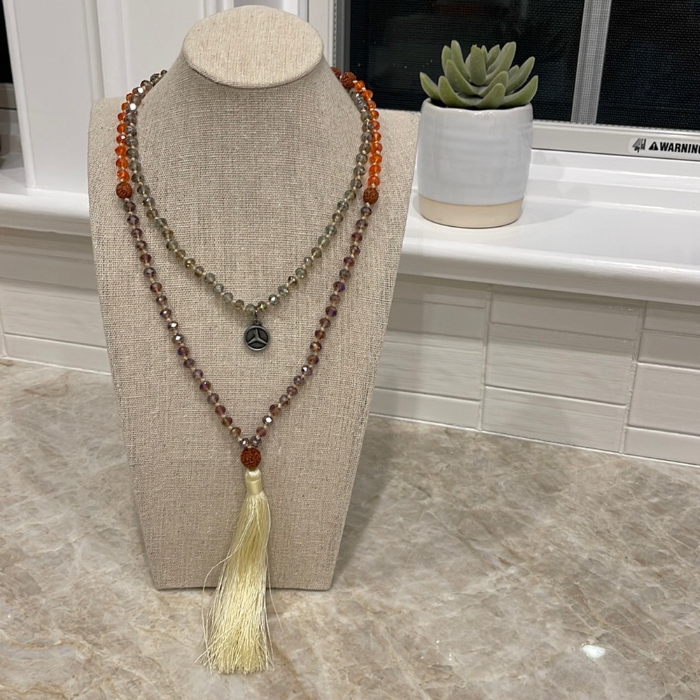 Mercedes beaded necklace with tassel